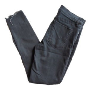 Hudson Grey Distressed Nico Medium Rise Raw Hem Skinny Jeans Size 29 Waist   29
